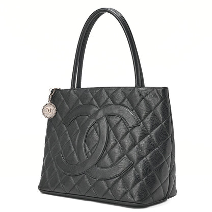 CHANEL Matelasse Reissue Tote Caviar Skin Black Silver-Tone Hardware, Pre-Owned