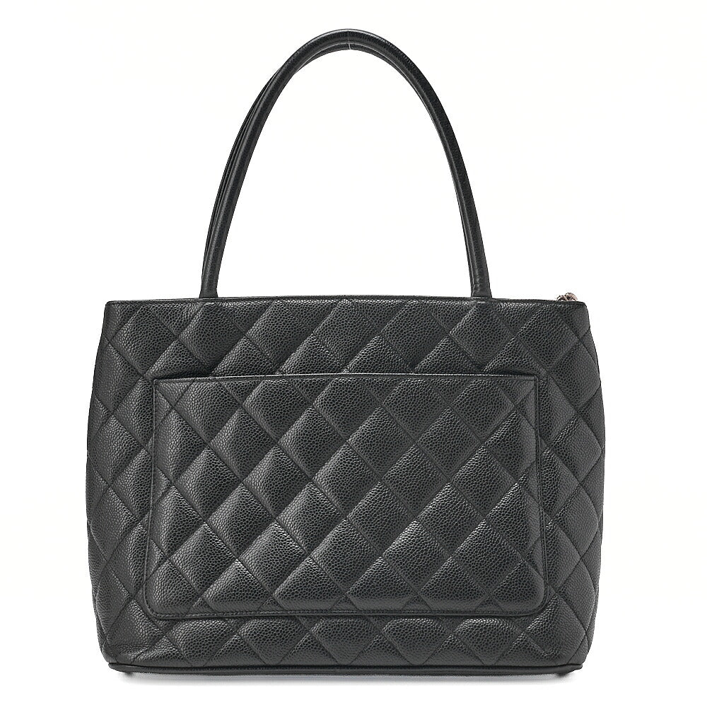 CHANEL Matelasse Reissue Tote Caviar Skin Black Silver-Tone Hardware, Pre-Owned