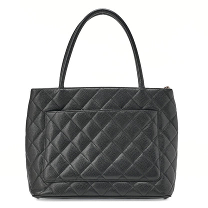 CHANEL Matelasse Reissue Tote Caviar Skin Black Silver-Tone Hardware, Pre-Owned