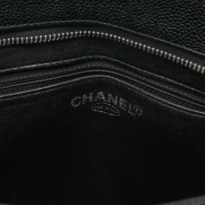CHANEL Matelasse Reissue Tote Caviar Skin Black Silver-Tone Hardware, Pre-Owned