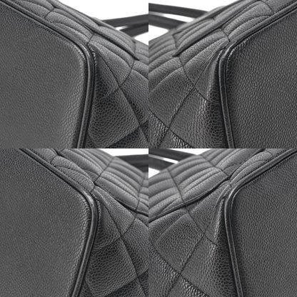 CHANEL Matelasse Reissue Tote Caviar Skin Black Silver-Tone Hardware, Pre-Owned