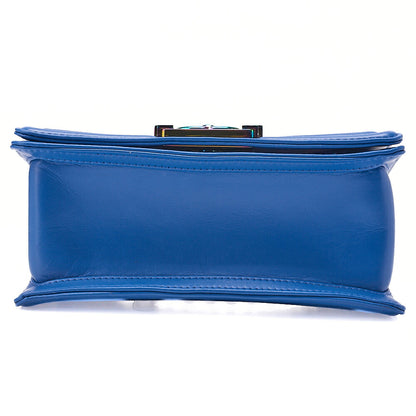 CHANEL Boy Chanel 20 Lambskin x Vinyl Chain Shoulder Blue Rainbow-Tone Hardware, Pre-Owned