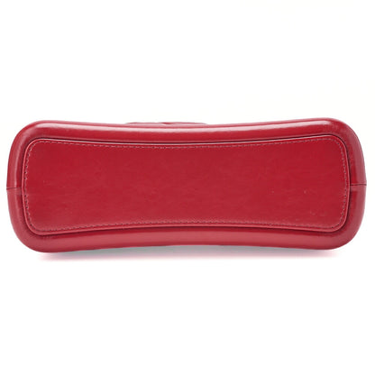 CHANEL Vintage Calf V-Stitch Gabriel Duchanel Large Chain Shoulder Red Gold x Silver -Tone Hardware, Pre-Owned