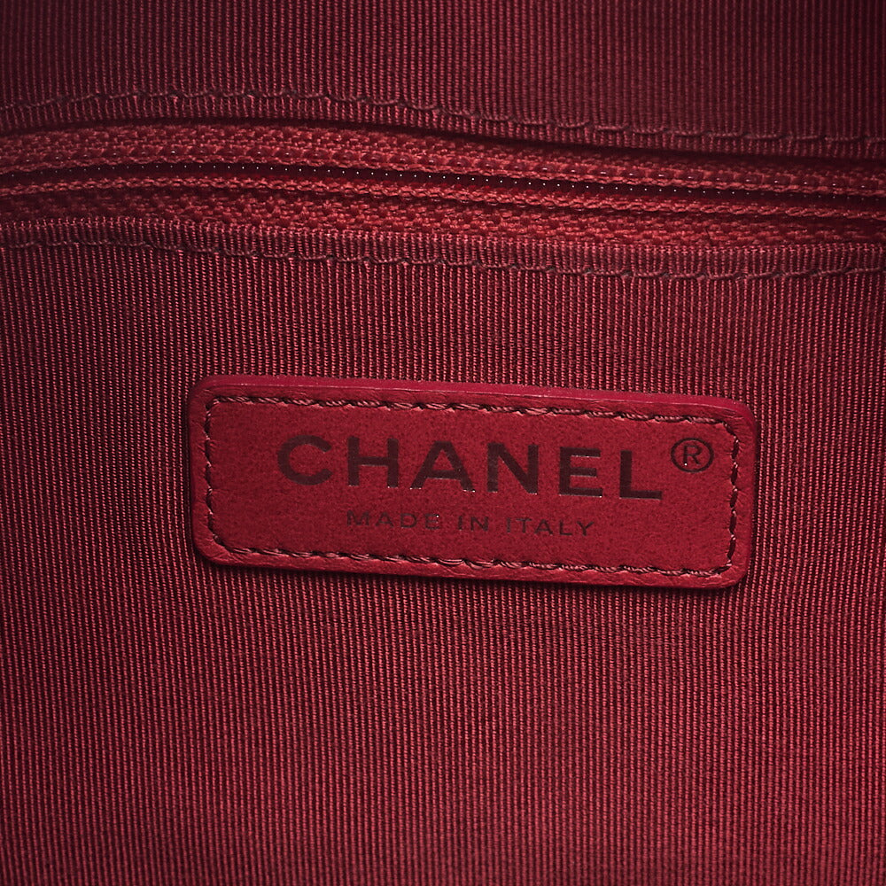 CHANEL Vintage Calf V-Stitch Gabriel Duchanel Large Chain Shoulder Red Gold x Silver -Tone Hardware, Pre-Owned