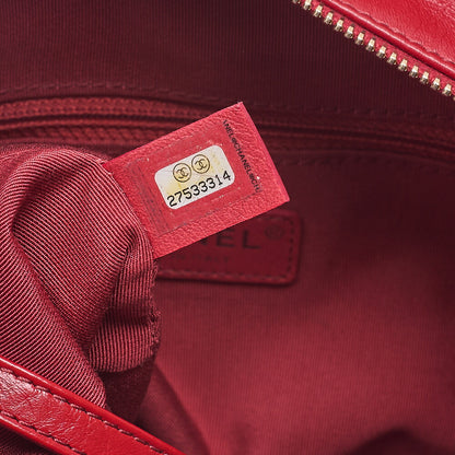 CHANEL Vintage Calf V-Stitch Gabriel Duchanel Large Chain Shoulder Red Gold x Silver -Tone Hardware, Pre-Owned