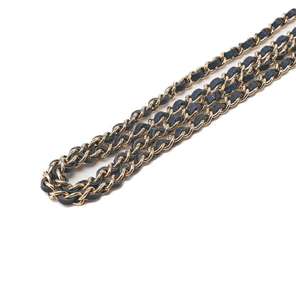 CHANEL Caviar Ski Matelasse Beauty Lock Chain Wallet Navy Gold-Tone Hardware, Pre-Owned