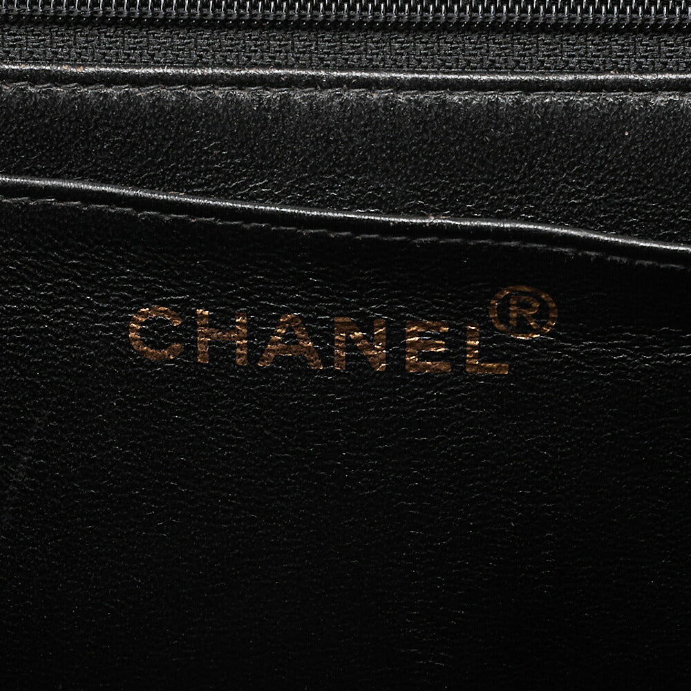 CHANEL Chanel Caviar Skin Matelasse Handbag Matelasse Turn Lock Kelly Shape Black Gold-Tone Hardware, Pre-Owned