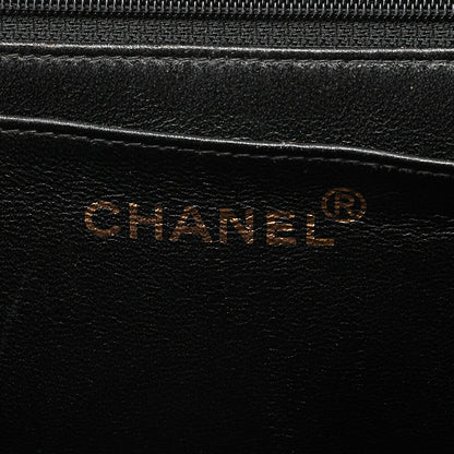 CHANEL Chanel Caviar Skin Matelasse Handbag Matelasse Turn Lock Kelly Shape Black Gold-Tone Hardware, Pre-Owned