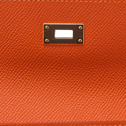 Hermes Hermes Kelly Wallet Bi-fold Long Wallet Epson Orange Gold-Tone Hardware, Pre-Owned