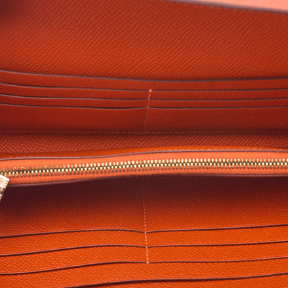 Hermes Hermes Kelly Wallet Bi-fold Long Wallet Epson Orange Gold-Tone Hardware, Pre-Owned