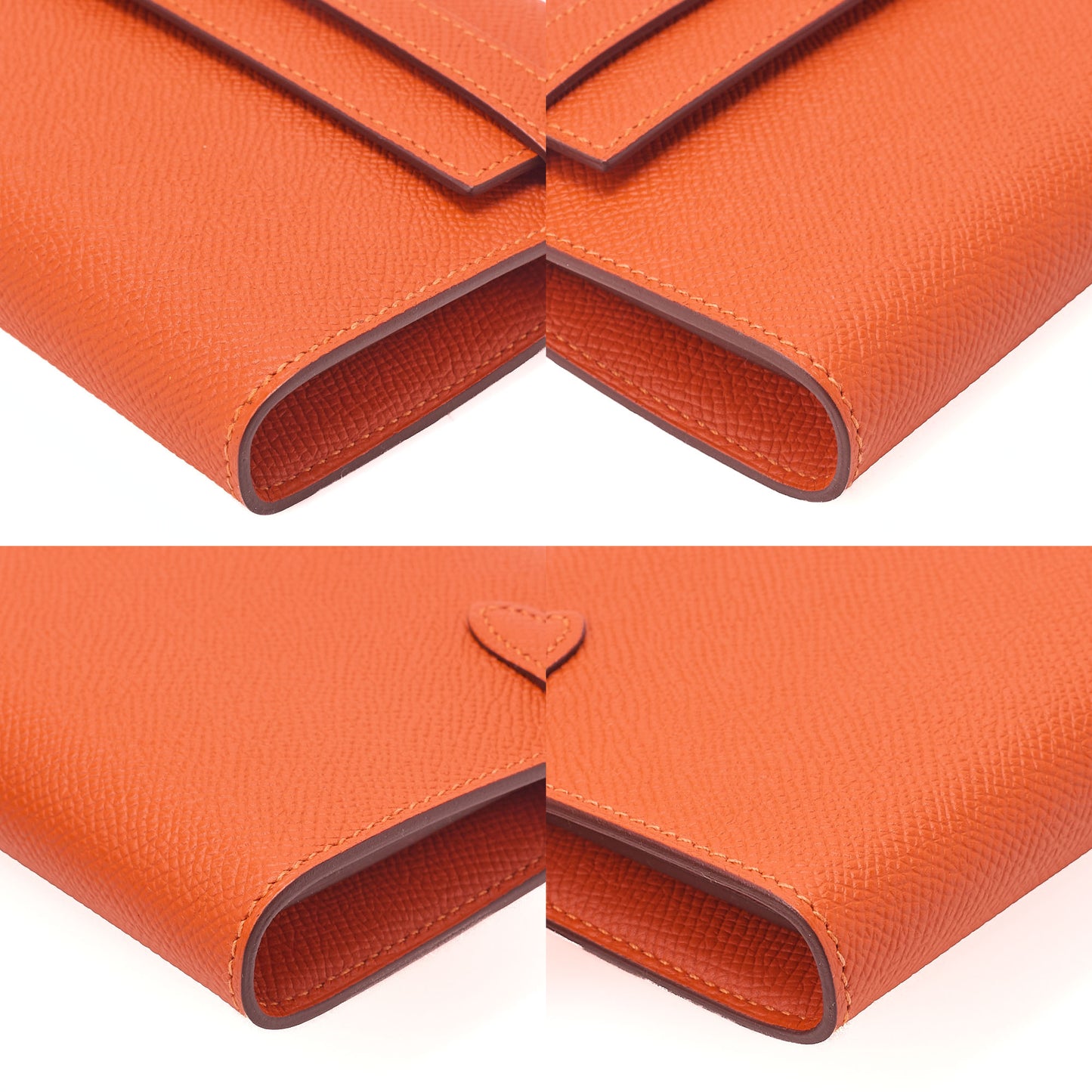 Hermes Hermes Kelly Wallet Bi-fold Long Wallet Epson Orange Gold-Tone Hardware, Pre-Owned