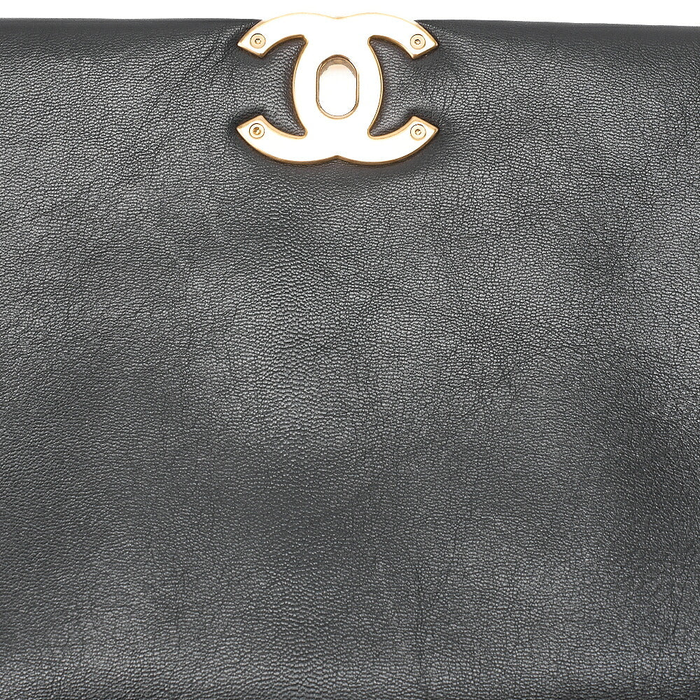 CHANEL Lambskin Matelasse Chanel 19 2WAY Chain Shoulder Black Gold x Silver -Tone Hardware, Pre-Owned