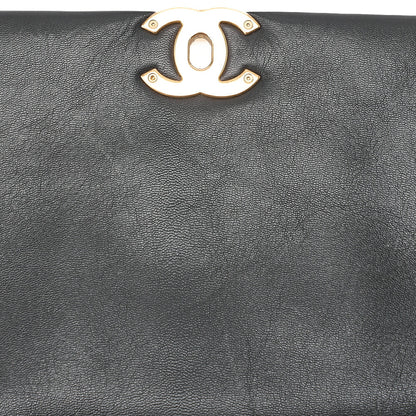 CHANEL Lambskin Matelasse Chanel 19 2WAY Chain Shoulder Black Gold x Silver -Tone Hardware, Pre-Owned