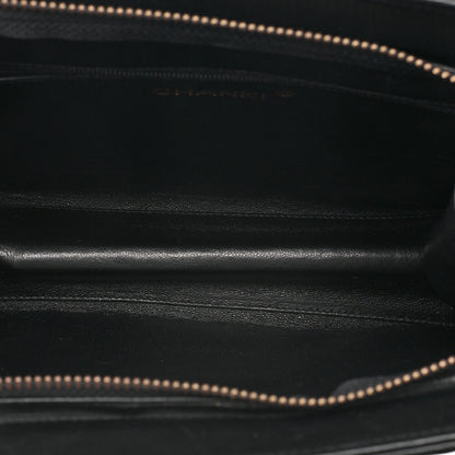 CHANEL Lambskin V-Stitch Coco Mark Shoulder Black Gold-Tone Hardware, Pre-Owned