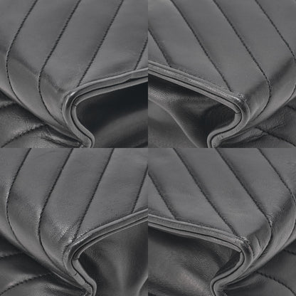 CHANEL Lambskin V-Stitch Coco Mark Shoulder Black Gold-Tone Hardware, Pre-Owned