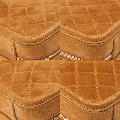 CHANEL Matelasse Coco Mark Chain Shoulder Suede Brown Gold-Tone Hardware, Pre-Owned