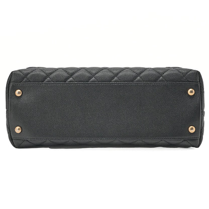 CHANEL Caviar Skin x Lizard Matelasse Coco Handle 29 S 2-Way Handbag Black x Red Gold-Tone Hardware, Pre-Owned