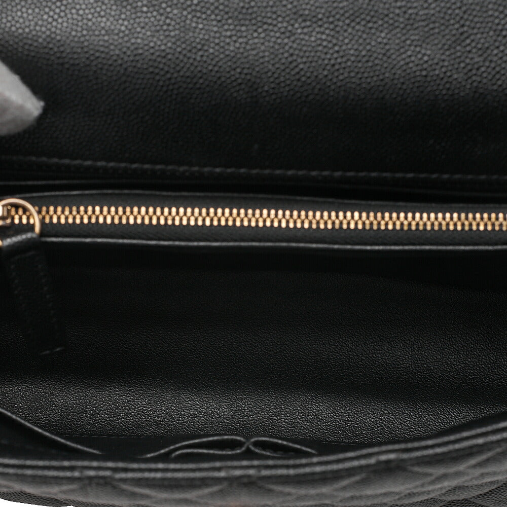 CHANEL Caviar Skin x Lizard Matelasse Coco Handle 29 S 2-Way Handbag Black x Red Gold-Tone Hardware, Pre-Owned