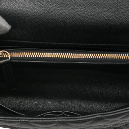 CHANEL Caviar Skin x Lizard Matelasse Coco Handle 29 S 2-Way Handbag Black x Red Gold-Tone Hardware, Pre-Owned