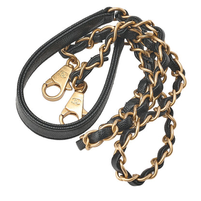 CHANEL Caviar Skin x Lizard Matelasse Coco Handle 29 S 2-Way Handbag Black x Red Gold-Tone Hardware, Pre-Owned