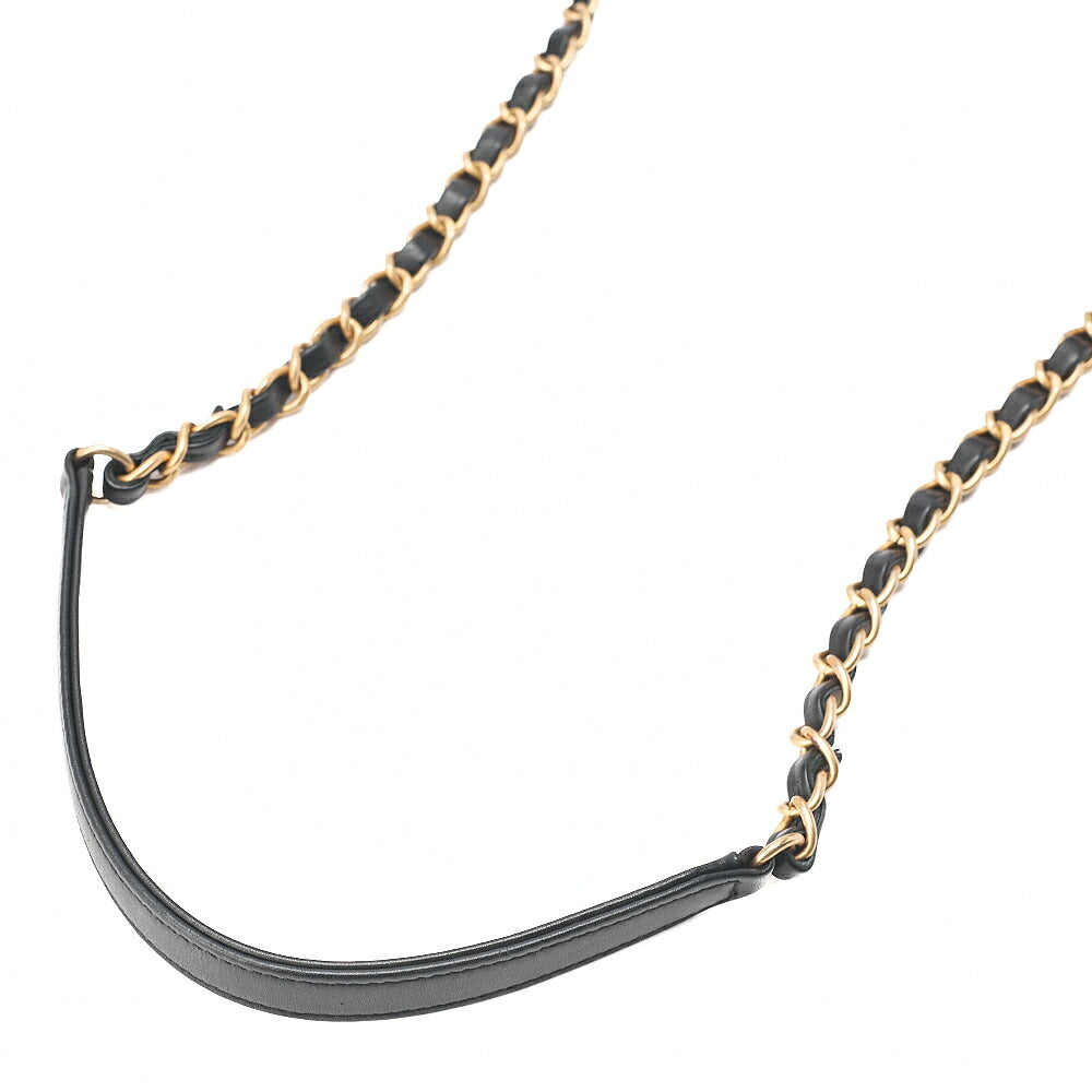 CHANEL Caviar Skin Matelasse CC Filigree 2WAY Chain Shoulder Black Gold-Tone Hardware, Pre-Owned