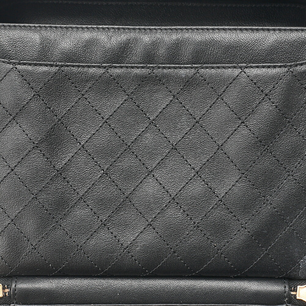 CHANEL Caviar Skin Matelasse CC Filigree 2WAY Chain Shoulder Black Gold-Tone Hardware, Pre-Owned