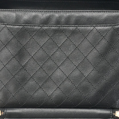 CHANEL Caviar Skin Matelasse CC Filigree 2WAY Chain Shoulder Black Gold-Tone Hardware, Pre-Owned