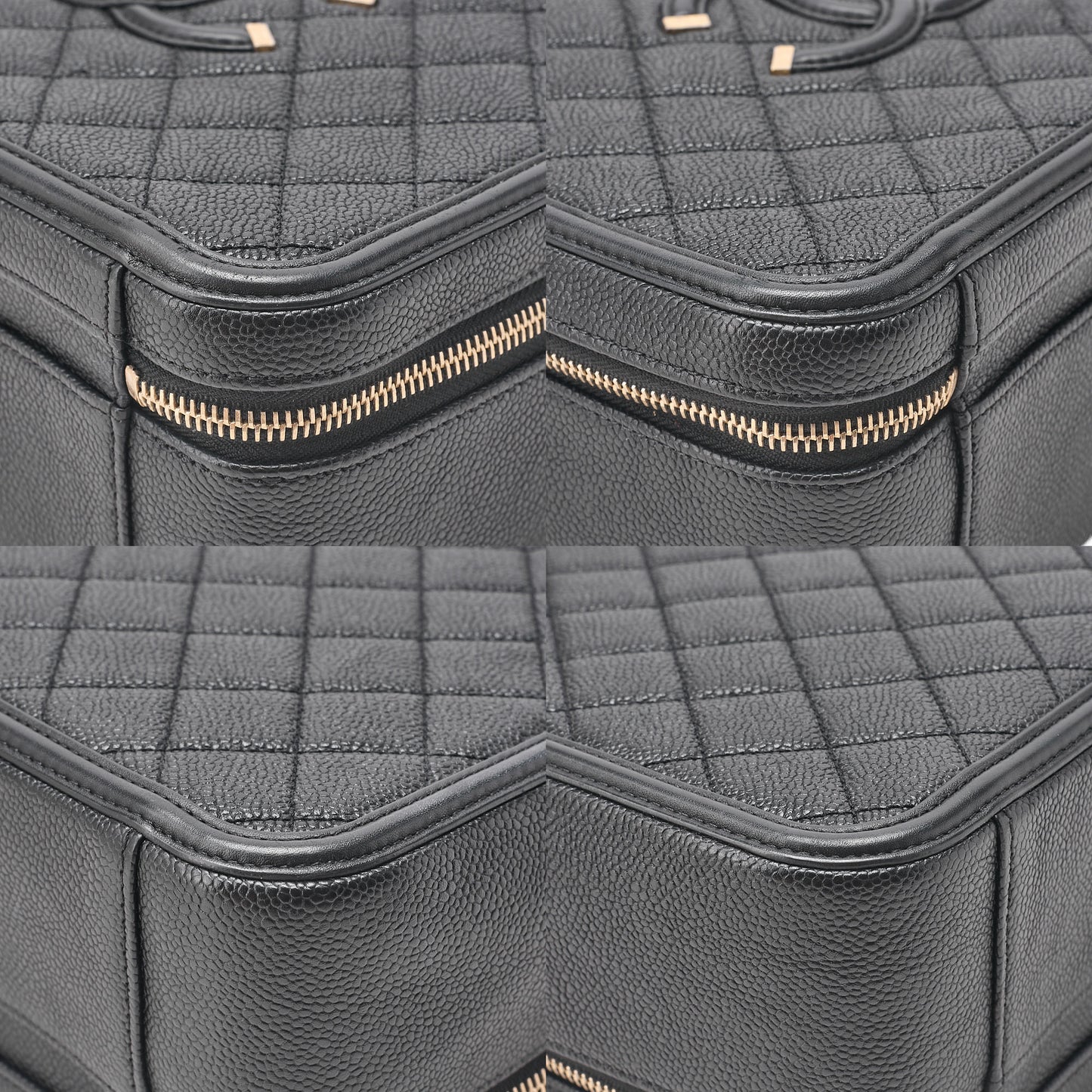 CHANEL Caviar Skin Matelasse CC Filigree 2WAY Chain Shoulder Black Gold-Tone Hardware, Pre-Owned