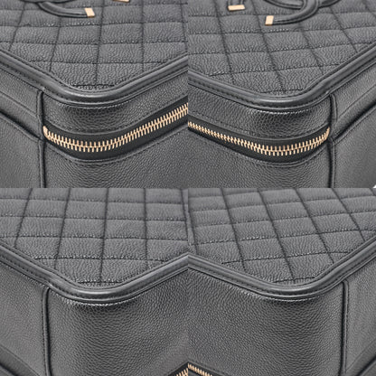 CHANEL Caviar Skin Matelasse CC Filigree 2WAY Chain Shoulder Black Gold-Tone Hardware, Pre-Owned