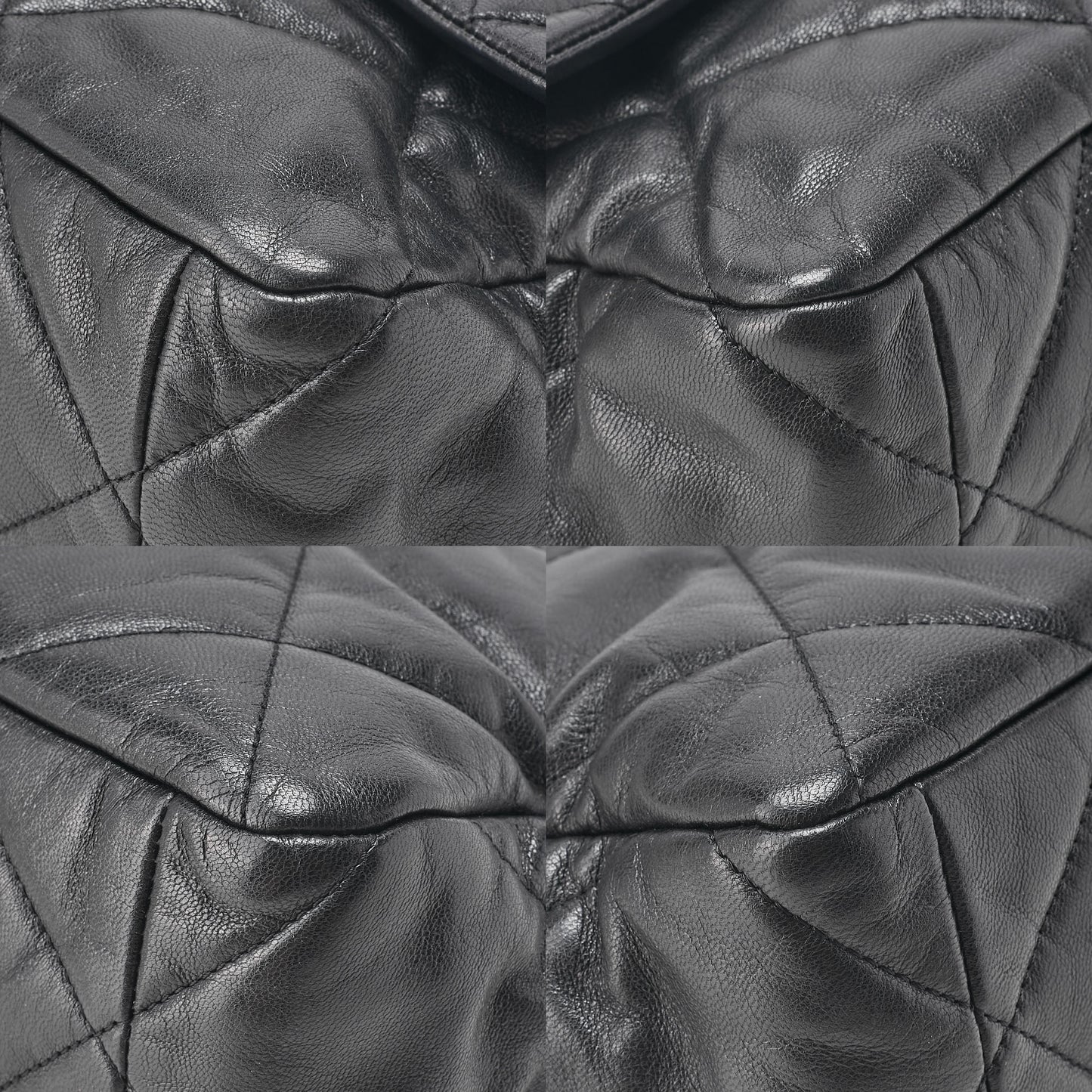 CHANEL Lambskin Matelasse Chanel 19 2WAY Chain Shoulder Black Gold x Silver-Tone Hardware, Pre-Owned