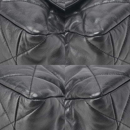 CHANEL Lambskin Matelasse Chanel 19 2WAY Chain Shoulder Black Gold x Silver-Tone Hardware, Pre-Owned
