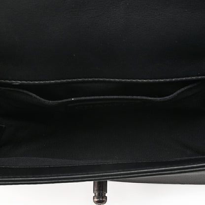 CHANEL Boy Chanel 20 Lambskin Chain Shoulder Black x White Vintage-Tone Hardware, Pre-Owned