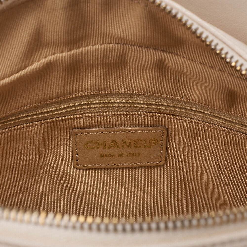 CHANEL Matelasse Double Chain Tote Bag PTT Lambskin White Gold-Tone Hardware, Pre-Owned
