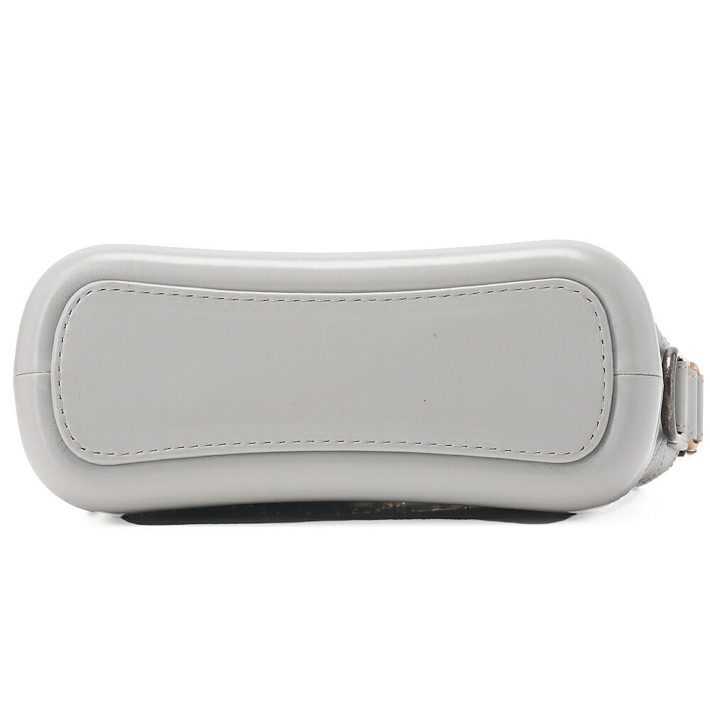 CHANEL Vintage Calf Gabrielle Deux Chain Shoulder Gray Gold x Silver-Tone Hardware, Pre-Owned