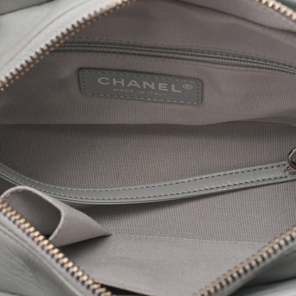 CHANEL Vintage Calf Gabrielle Deux Chain Shoulder Gray Gold x Silver-Tone Hardware, Pre-Owned