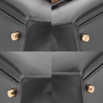Hermes Hermes Kelly 32 Box Calf External Stitching 2-Way Handbag Black Gold-Tone Hardware, Pre-Owned