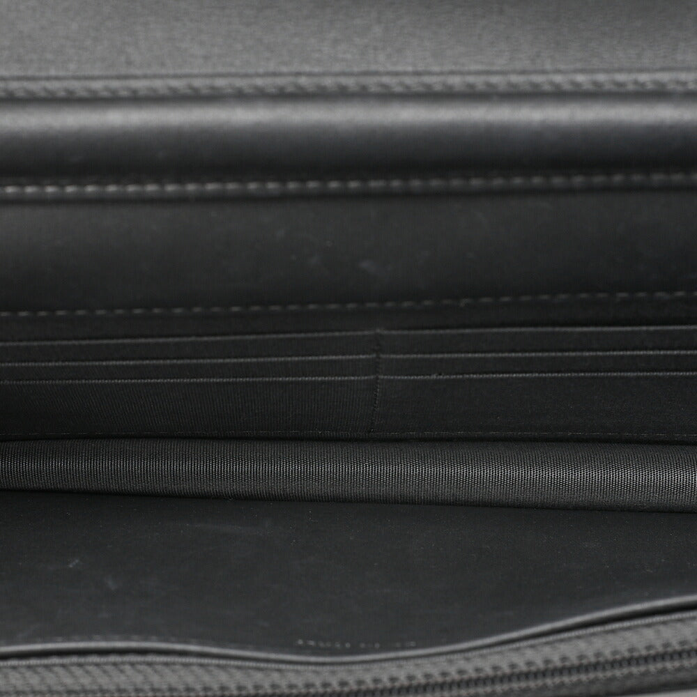 CHANEL Lambskin Camellia Studd Chain Wallet Dark Gray Silver-Tone Hardware, Pre-Owned