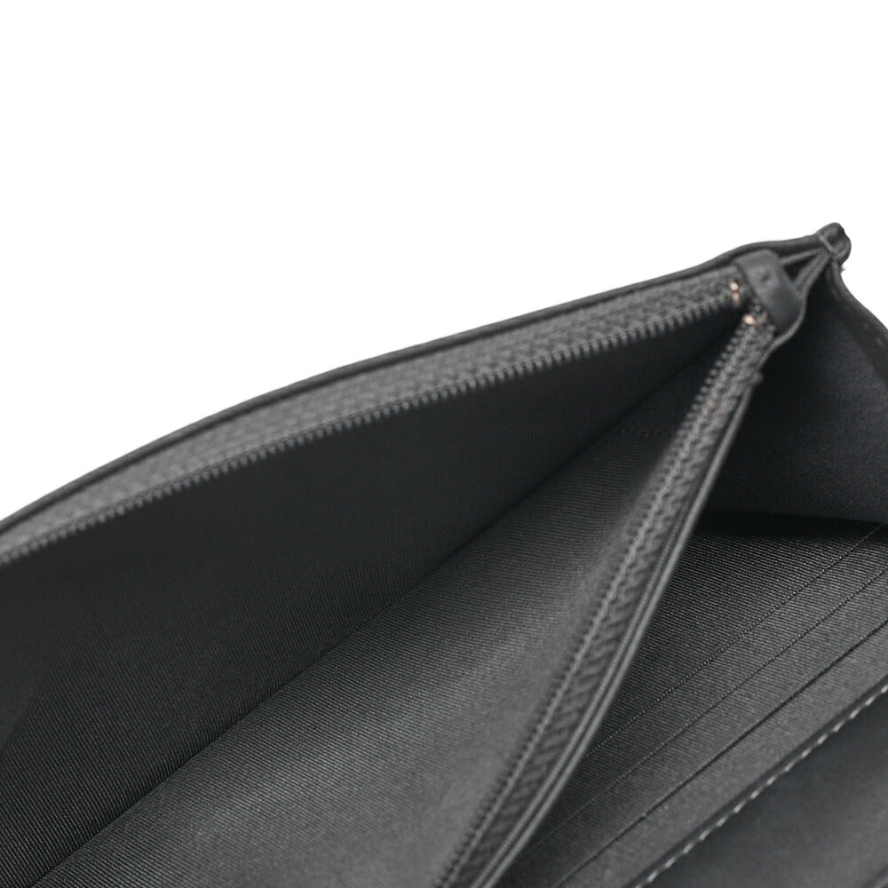 CHANEL Lambskin Camellia Studd Chain Wallet Dark Gray Silver-Tone Hardware, Pre-Owned