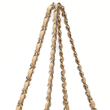 CHANEL Matelasse Double Chain Tote Bag PTT Caviar Skin Beige Gold-Tone Hardware, Pre-Owned