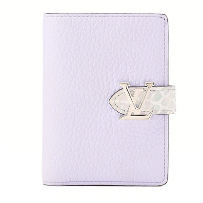 LOUIS VUITTON Rocodile x Leather Vertical Bi-Fold Wallet Purple IC Chip Silver-Tone Hardware, Pre-Owned