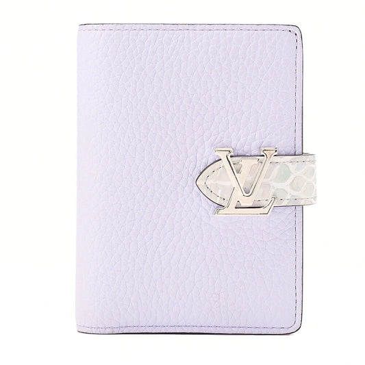LOUIS VUITTON Rocodile x Leather Vertical Bi-Fold Wallet Purple IC Chip Silver-Tone Hardware, Pre-Owned