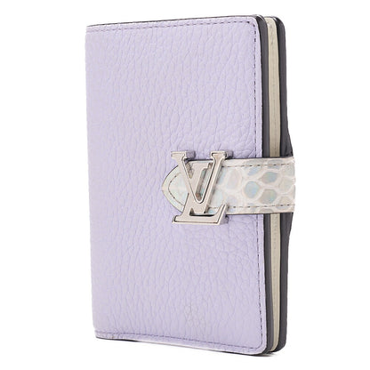 LOUIS VUITTON Rocodile x Leather Vertical Bi-Fold Wallet Purple IC Chip Silver-Tone Hardware, Pre-Owned