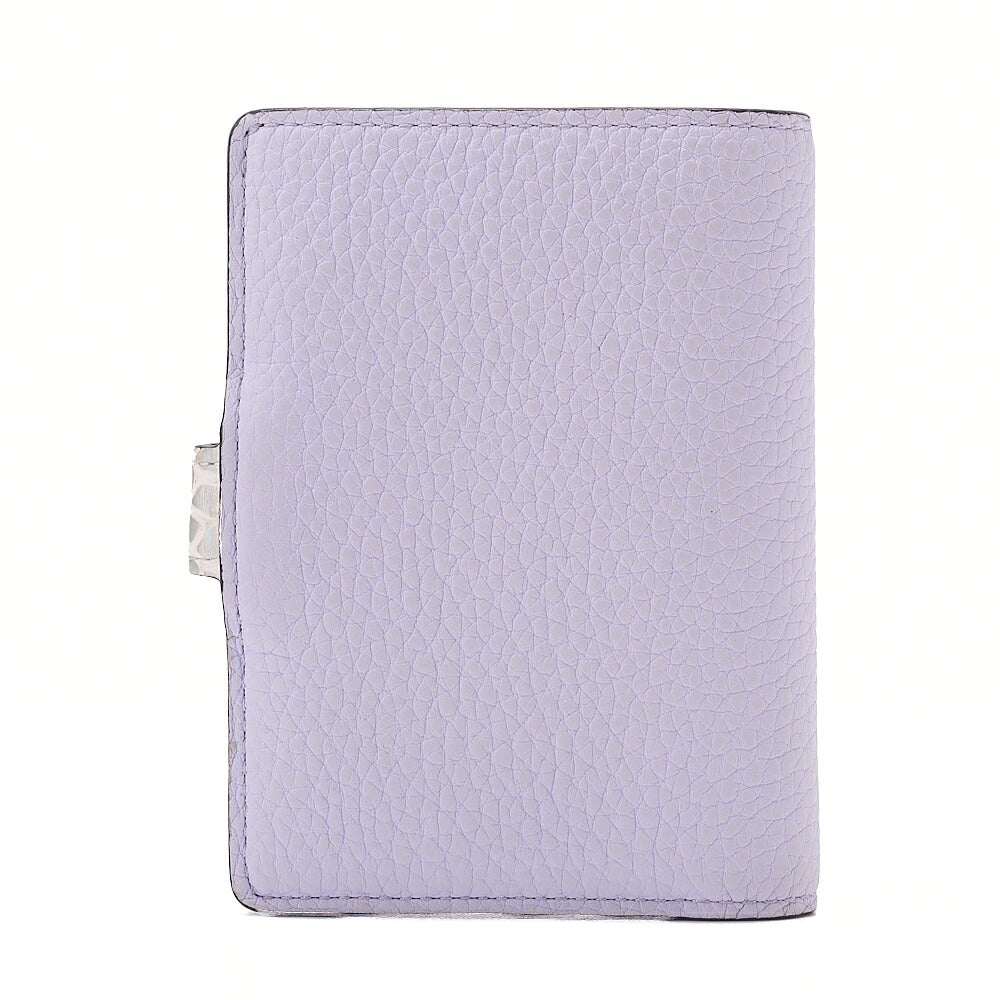 LOUIS VUITTON Rocodile x Leather Vertical Bi-Fold Wallet Purple IC Chip Silver-Tone Hardware, Pre-Owned
