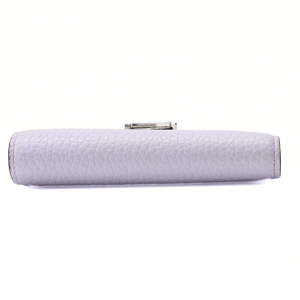 LOUIS VUITTON Rocodile x Leather Vertical Bi-Fold Wallet Purple IC Chip Silver-Tone Hardware, Pre-Owned