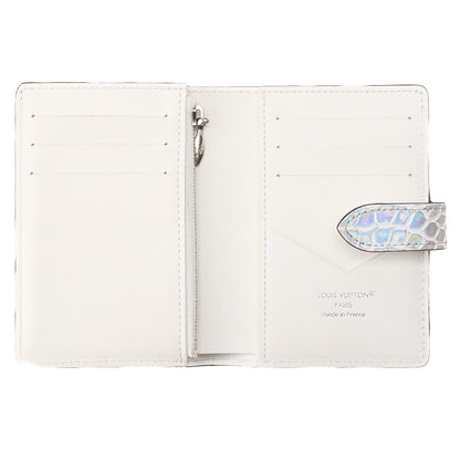 LOUIS VUITTON Rocodile x Leather Vertical Bi-Fold Wallet Purple IC Chip Silver-Tone Hardware, Pre-Owned