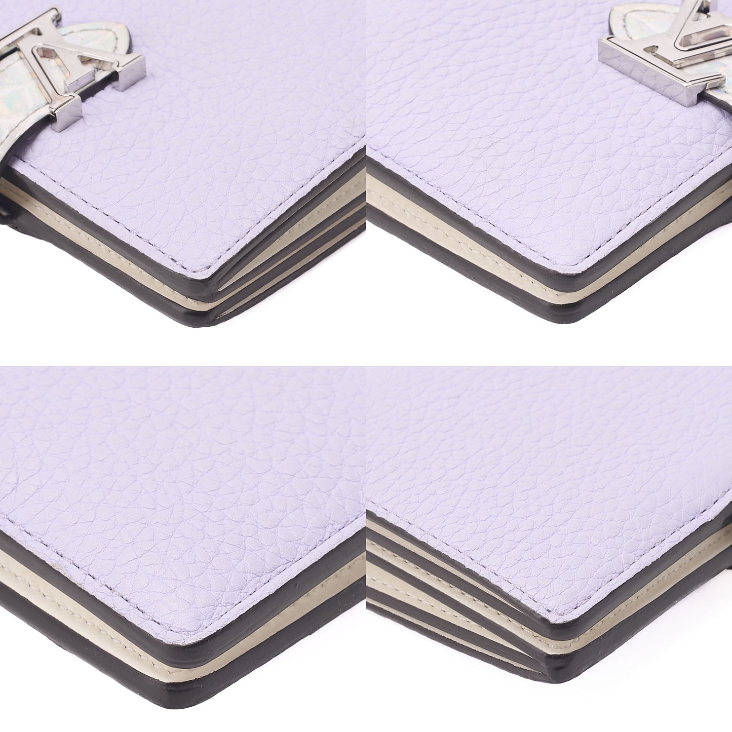 LOUIS VUITTON Rocodile x Leather Vertical Bi-Fold Wallet Purple IC Chip Silver-Tone Hardware, Pre-Owned