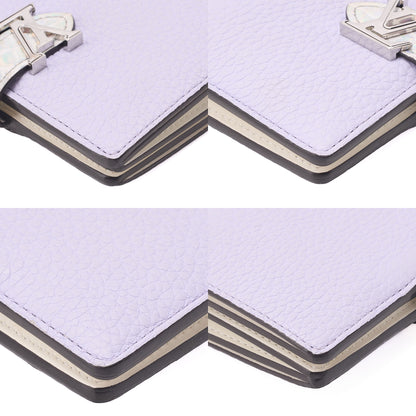 LOUIS VUITTON Rocodile x Leather Vertical Bi-Fold Wallet Purple IC Chip Silver-Tone Hardware, Pre-Owned