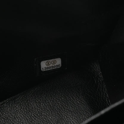 CHANEL Caviar Skin Deka Ma Lass? 30cm Single Flap Chain Shoulder Bag Black Silver-Tone Hardware, Pre-Owned