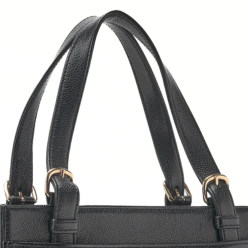 CHANEL Caviar Skin Turn Lock Tote Bag Black Gold-Tone Hardware, Pre-Owned