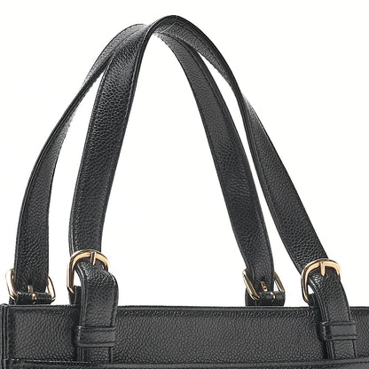 CHANEL Caviar Skin Turn Lock Tote Bag Black Gold-Tone Hardware, Pre-Owned